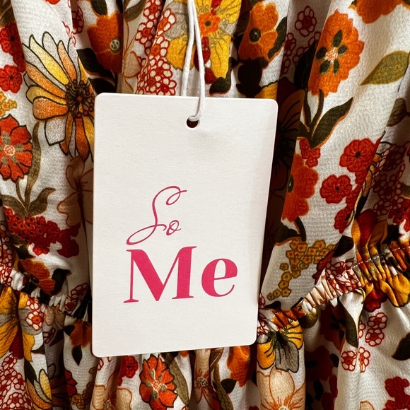 Vibrant Floral Maxi Dress Orange Crochet Straps Tiered Lined Boho Festival Med - Picture 6 of 11